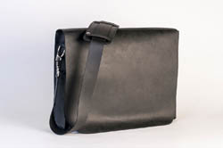 Brendan Ross, Photographer; Black Leather Messenger Bag; T Michael Collection