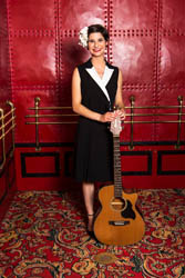 TEDxDetroit Presenter,  Alicia Michilli with Guitar 